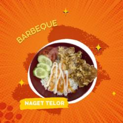 Nasi Naget Telor Barbeque   Kripik Pangsit