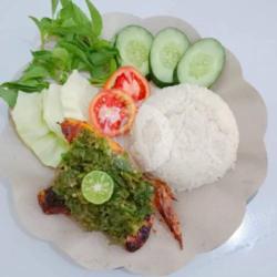 Ayam Bakar   Nasi Sambal Ijo (penyet)