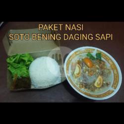 Paket Nasi Soto Bening Daging Sapi