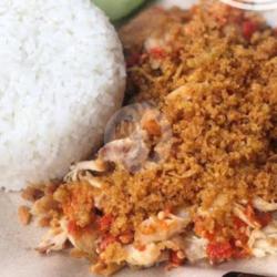 Nasi Ayam Kremes Geprek (pedas Normal)