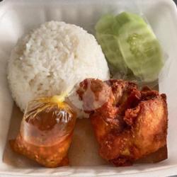 Paket Nasi Putih   Ayam Penyet Sambal Bawang Dada