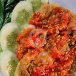 Udang Geprek    Sambal Dadak   Lalap