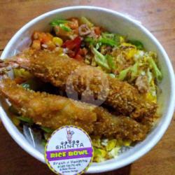 Rice Bowl (nasi   Udang Krispy   Tumis Sayuran   Orak Arik Telor)