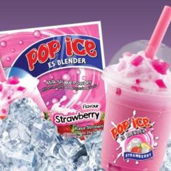 Pop Ice Strawberry,toping Keju Coklat