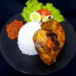 Nasi Ayam Bakar,lalap,sayur,sambal