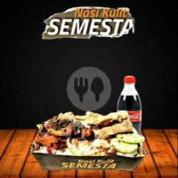 Nasi Kulit Ayam Geprek   Cocacola