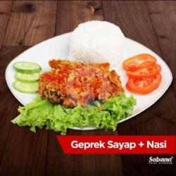 Ayam Sayap Geprek   Nasi Putih