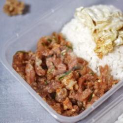 Paket Nasi Crispy Usus Ayam Geprek