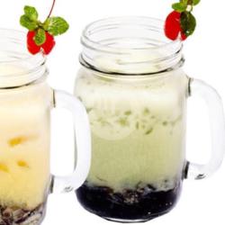 Grass Jelly Avocado Milk