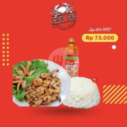 Hemat Ceria - Udang Goreng Asam Manis, Nasi Putih, Teh Pucuk