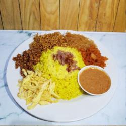 Nasi Kuning Kentang Balado - Sambal Kacang