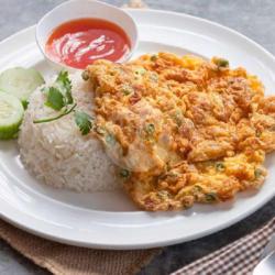 Nasi Telor Krispy Hot Lava/bbq