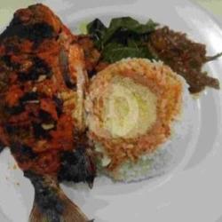 Nasi Ikan Bawal Bakar