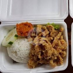 Nasi Usus Krispy Sambel Korek