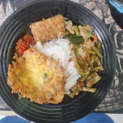 Paket Nasi Telur Lauk Sayur Tempe 1