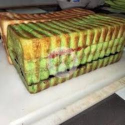 Roti Bakar Pandan Strawbery Blubery