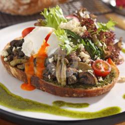 Mushroom & Pesto Open Sandwich