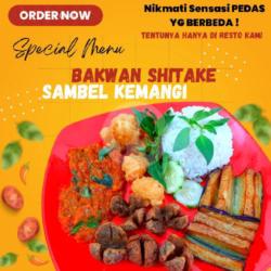 Penyetan Bakwan Sitake Sambel Kemangi Khas Dg Bakwan Tahu Dan Terong (vegan)