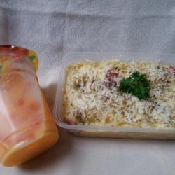 Carbonara Smoke Beef   Susu Mangga Jelly