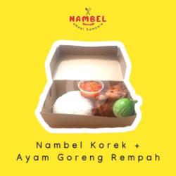 Nambel Korek Pake Ayam Goreng Rempah