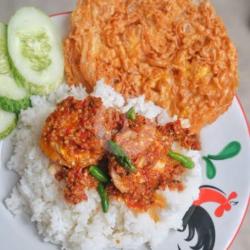 Nasi Telor Crispy Sambal Geprek Hijau