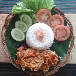 Abk 3 Ayam Geprek/penyet Dada , Nasi   Lalapan   Sambel