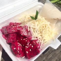 Red Dragon Fruit Sticky Rice With Cheese (medium)