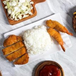 Nasi Ebi Furai   Chicken Katsu