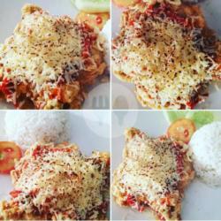 Ayam Geprek Mozarella   Nasi