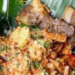 Nasi Pecel Babat Paru Usus