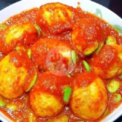 Sambal Goreng Telor Bulat Petai Cabe Merah