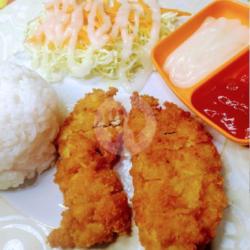 Chicken Katsu,rice,salad Free Ice Tea