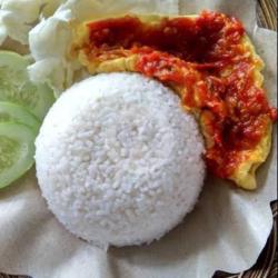 Nasi Telur Dadar Sambal Cobek