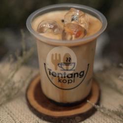 Cold Drink Coffee, Ice Coffee Milk Palm Sugar Flavour Vanilla Cup Medium (sedang)