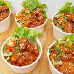 Rice Bowl Ayam Madu Pedas   Tumis