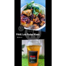 Paket Se-ceng Nasi Bawel Lele Crispy Pedas Manis   Lemon Tea