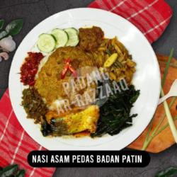 Nasi Bungkus Patin Badan Asam Pedas