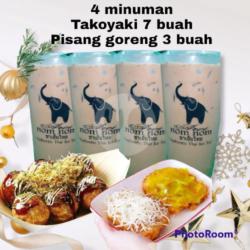 4 Minuman   Takoyaki 7 Buah   Pisang Goreng Srikaya/keju Susu 3 Buah