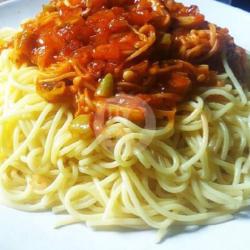 Mie Ayam Saos Spaghetti ( Bolognese )