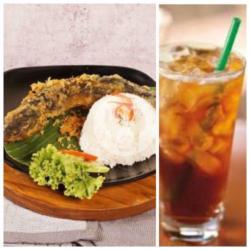 Nasi Lele Kremes   Es Teh Segeer