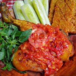 Ayam Penyet Paha Sambel Merah   Nasi