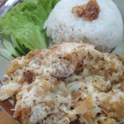 Ayam Geprek Mozzarella Nasi