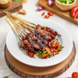 10 Tusuk Sate Maranggi Kambing   Sambal Matah   Sambal Kecap