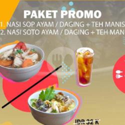 Paket Promo Nasi Sop Ayam   Teh Manis
