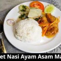 Nasi Cap Cay Cumi Asam Manis