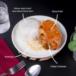 Nasi Fried Chicken Saus Kari