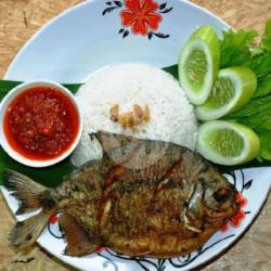 Paket Pecel Ikan Bawal   Nasi