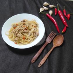 Spaghetti Chicken Aglio Olio