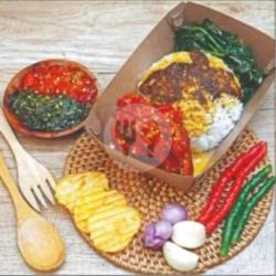 Nasi Padang Bungkus   Dendeng Batokok Balado/ Dendeng Lambok Ijo