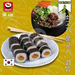 Combo A : Paket 2 Beef Bulgogi Kimbab Atau Ricebowl